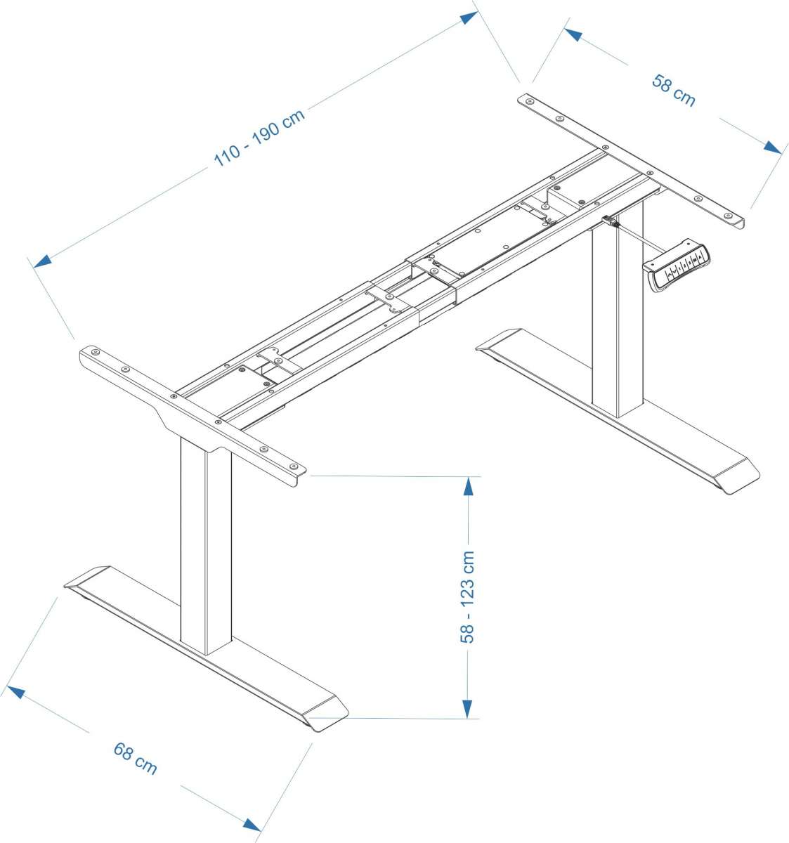 Schreibtischgestell ET223 Möbel InterTech Elektronik